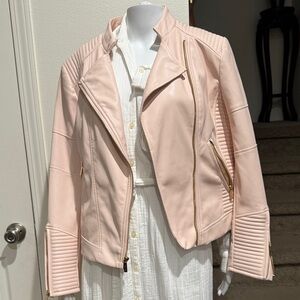 Calvin Klein Light Pink Leather Jacket